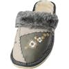 APREGGIO - Pantofole Invernali da Donna in Pelle Isolate con Lana e Acrilico - Ciabatte Donna Casa su Zeppa Leggera - Pantofole slip-on - Pantofole leggere e calde - Grigio - Taglia 37 EU