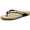 QUEEN HELENA Sandali Infradito Mare Spiaggia Comodi Estivi Casual Aperti Leggeri Donna R2115 Nero 38
