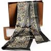 UK_Stone Sciarpa di seta di Foulard di seta della natura di seta di 100% di doppio strato per il modello Paisly dell'uomo, Verde scuro, Taglia unica