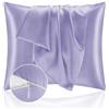 Homebliss Federe Cuscino Letto 65x65 in Raso - Federa Setoso Proteggere Pelle e Capelli - OEKO-TEX - Super Morbida e Ipoallergenico - Federa 2 Pezzi con Cerniera Lilla
