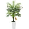 VEVOR Palma Areca Artificiale 1524 mm, Pianta Tropicale Finta con Fioriera Bianca Alta, Pianta Finta in Seta da Pavimento in Vaso, Grandi Alberi per Casa, Ufficio, Soggiorno, Interno ed Esterno