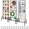 VEVOR Parete Pannello a Griglia 60 x 164 cm 3 pezzi Espositore da Pavimento con 30 Ganci, Parete a Pannello in Acciaio al Carbonio, Scaffale per Esposizione per Decorazioni, Nero