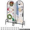 VEVOR Parete Pannello a Griglia 60 x 164 cm 2 pezzi Espositore da Pavimento con 20 Ganci, Parete a Pannello in Acciaio al Carbonio, Scaffale per Esposizione per Decorazioni, Nero