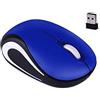 Hesupy Wireless Mini Mouse del computer Gaming Piccolo mouse portatile 1600 DPI USB ottico ergonomico Mouse USB per il computer portatile del PC Regalo (blue)