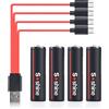N\\A Batteria ricaricabile agli ioni di litio AA, tipo C USB AA batteria 1.5V 2600mWh con cavo USB 4-in-1