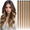 Rich Choices Extension a Clip Capelli Veri Umani 6pz 25cm 31g Extension Capelli Veri Clip Lisci Remy Naturali Human Hair Extensions #4/27 Biondo balayage