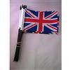 AZ FLAG Pacco 10 Bandiere Regno Unito 15x10cm con Asta Nera - Bandiera Britannica - Inglese - UK 10 x 15 cm Poliestere Leggero