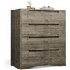 Bealife Cassettiera 4 Cassetti, Comò Camera da Letto Moderno, Mobile Contenitore per Soggiorno, 82x41x71 cm, Legno Grigio Scuro
