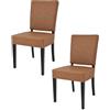 t m c s Tommychairs - Set 2 sedie modello Genny per cucina bar e sala da pranzo, robusta struttura in legno di faggio verniciata in color wengé, imbottita e rivestita in finta pelle cuoio