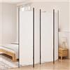 Generic Divisorio a 4 Pannelli Bianco 200x200 cm, Paravento da Interno in Tessuto, Separé Paravento, Separè (3,77 kg)