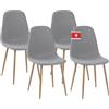 ALBATROS Set di 4 sedie da sala da pranzo, Fano, grigio - Moderno ed elegante, comoda sedia imbottita, elegante sedia da cucina, sala da pranzo o tavolo da pranzo in stile retrò