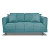 Nuvole di Sonno - Divano Letto Levis trasformabile in Letto con Materasso Comfort, Design Moderno Salvaspazio, Rivestimento Sfoderabile, 2 Cuscini in Omaggio, Made in Italy (Turchese)
