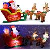 TRONJE 2.5m Babbo Natale Slitta Gonfiabile con Luce LED - Illuminato Renna Slitta Figurina Natale Decorazioni Natalizie Esterni - Ventola Permanente