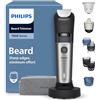 PHILIPS Regolabarba Philips serie 7000 - Lame in metallo autoaffilanti, 40 impostazioni di lunghezza, tecnologia BeardSense, raccoglitore per peli, 100% impermeabile, rifinitore ampio, modello BT7670/15