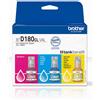 Brother Set cartucce a getto d'inchiostro Brother TankBenefit 3x 5000 pagine 3x 48.8ml Ciano/Magenta/Giallo [BTD180CLVAL]