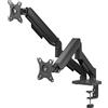 SAVIO Supporto monitor Savio Braccio da tavolo per monitor doppio 17-32" max 9kg Nero [UM-04]