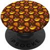 Hello fall, orange brown leaf, and a cup Ciao autunno, foglia marrone arancione e una tazza di caffè PopSockets PopGrip Adesivo