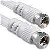 1aTTack.de Cavo antenna SAT 5,0 metri 2x schermato, connettore F > connettore F SAT bianco F-F 80db