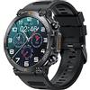 GaWear Smartwatch Uomo Orologio Fitness Militari Smart Watch Tracker di attività con Le chiamate Bluetooth,120+ modalità Sport Salute Fitness Tracker, Cronometro per Android iOS（Nero）