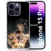 Cokitec Custodia rinforzata per iPhone 15 Pro (6.1) Manga One Piece Ace Nero