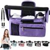 HINATAA Passeggino, organizer per passeggino, con 2 portabevite, organizer per passeggini, con tracolla e 2 ganci per il passeggino con tasca con cerniera (viola)