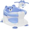 Nukdey Seggiolino da Bagno per Bambini 6-24 Mesi, Sedia Doccia Bambini con 4 Ventose Forti, Schienale Ergonomico e Barra di Sicurezza Apribile, Sicuro e Antiscivolo, Regalo per Neonati e Neomamme(Blu)