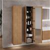 neoro n50 stripes colonna con specchio interno La: 40 A: 180 cm, 1 ante, battuta variabile,, BN0485BPO, n50 [Mobili da Bagno > Colonne]