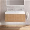 neoro n50 stripes mobile La: 120 cm con 1 scomparto estraibile, rovere profilato, lavabo doppio area, BN0484BPO+BN0161WM, n50 [Mobili da Bagno > Mobili con Doppio Lavabo]