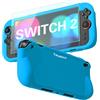 Teyomi Custodia protettiva in silicone compatibile con Nintendo Switch 2, Cover antiurto per Nintendo Switch 2 con pellicola protettiva in vetro temperato, custodia ergonomica per Switch 2 (Blu)