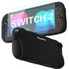 Teyomi Custodia protettiva in silicone compatibile con Nintendo Switch 2, Cover antiurto per Nintendo Switch 2 con pellicola protettiva in vetro temperato, custodia ergonomica per Switch 2 (Nero)