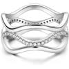 Hapour Anello in argento sterling 925 per donna, anelli eternity, anelli impilabili per donna, regali di San Valentino per lei