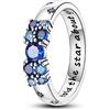Hapour 925 Sterling Silver Ring per donna impilabile Eternity graziosi anelli a fascia con pietre CZ