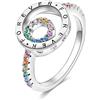Hapour Anello Forever Anello in argento sterling 925 Zirconia cubica colorata Anelli in argento sterling per donna Anelli alla moda come regalo per donna
