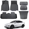Arcoche Tappetini e tappetini per bagagliaio Tesla Model Y 2025 2026 Juniper TPE per tutte le condizioni atmosferiche, Not for Model Y Standard(set da 6 pezzi)