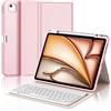 JADEMALL Custodia Tastiera per iPad Air 13 (M3/M2) 2025/2024, Italiano QWERTY Tastiera Bluetooth Custodia con Supporto Pencil per iPad Air 13 Pollici M2/M3, Rosa