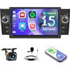 Inefala 4G+64G Autoradio Android 15 per Fiat Punto 2005-2009/Linea 2007-2011, 7 Touchscreen Stereo Auto Bluetooth con Wireless CarPlay Android Auto GPS WiFi RDS/FM MIC Retrocamera