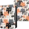 kwmobile Custodia eReader Compatibile con Tolino Vision 1/2 / 3/4 HD Cover - eBook Reader Flip Case - arancione/nero/bianco - Gatti