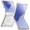 AICase Custodia per Samsung Galaxy Z Flip 7, compatibile con Mag-Safe, magnetica trasparente, in policarbonato rigido, antiurto e antigraffio, per Z Flip 7, trasparente