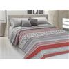 CapitanCasa Copriletto Piquet Leggero Estate 100% Cotone Made Italy Fantasia Bau Bau Matrimoniale Rosso