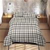 IlGruppone Completo Letto Matrimoniale No Stiro Set Lenzuola In Morbida Microfibra Anallergica Lenzuolo Sotto Con Angoli Elastici Fino 30 Cm, Lenzuolo Teso Sopra 2 Federe Prodotto Italiano - Tartan Tortora