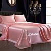 SiinvdaBZX Set di 4 lenzuola extra profonde in raso per letto matrimoniale queen size, ultra setose, morbide, in raso rosa, set di lenzuola con angoli profondi, per materassi da 40 a 50 cm