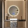 JDEFARF Specchio da bagno rotondo 60 cm con illuminazione LED regolabile, luce calda 3600K-6000K, specchio grande da parete per bagno (B, 60)