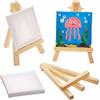 Baker Ross FN475 Set mini tela e cavalletto - Confezione da 3, tele piccole, kit regali per feste e riempitivi per sacchetti di festa