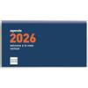 Finocam - Agenda Plana Cocktail 2026 Settimana Vista Verticale Gennaio 2026 - Dicembre 2026 (12 mesi) Blu Catalano