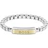 BOSS Jewelry Braccialetto a Catena da Uomo Collezione DEVON in Acciaio Inossidabile Bicolore - 1580597S, Two-Tone (Oro), Small