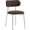 AC Design Furniture Esther Sedia da Pranzo Apia Tessuto Marrone 442 FR Struttura Acciaio Cromato Colli 2 Pezzi