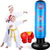 EQARD Sacco da Boxe Bambini con Guantoni da Boxe 160cm Sacchi da Boxe da Terra Gonfiabile Pungiball Regali per Bambini e Bambine dai 3 ai 12 Anni per Praticare Karate Taekwondo MMA (Nero)
