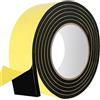Rusoz Nastro adesivo in gommapiuma da 3 metri, 30 mm di larghezza, 6 mm di spessore, in neoprene ad alta densità, antivibrazioni, per finestre, porte e auto