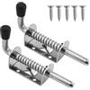 AMANDELIZABE Chiavistello a molla in acciaio inox 304, chiavistello a molla con impugnatura in gomma, chiavistello con molla, serratura a chiavistello per porte a capannone, porte, finestre, garage (10 x 128 mm)