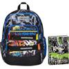 Seven Zaino Scuola Advanced, Nero Giallo, Mark On Boy, Doppio Scomparto, Tasca Porta PC, Scuole Medie e Superiori + Seven Diario Scuola Standard 12 Mesi, Nero, Ragazzo